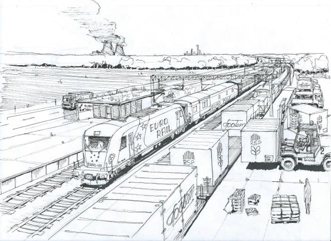 Sustainable Farming - Grain Train - Sketch